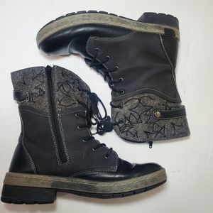 JBU by Jambu's Hemlock Combat Boots, Round Toe, Zipper, Textile, Vegan 8.5